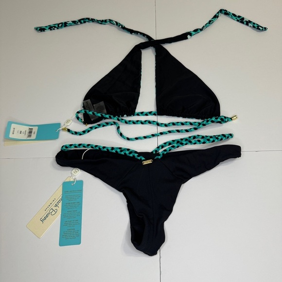 Beach Bunny Lex Bikini Set – Leopard Print Top S / Tango Bottom M – MSRP $215 - Picture 4 of 9